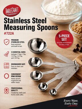 TableCraft Stainless Steel Measuring Spoons #722A